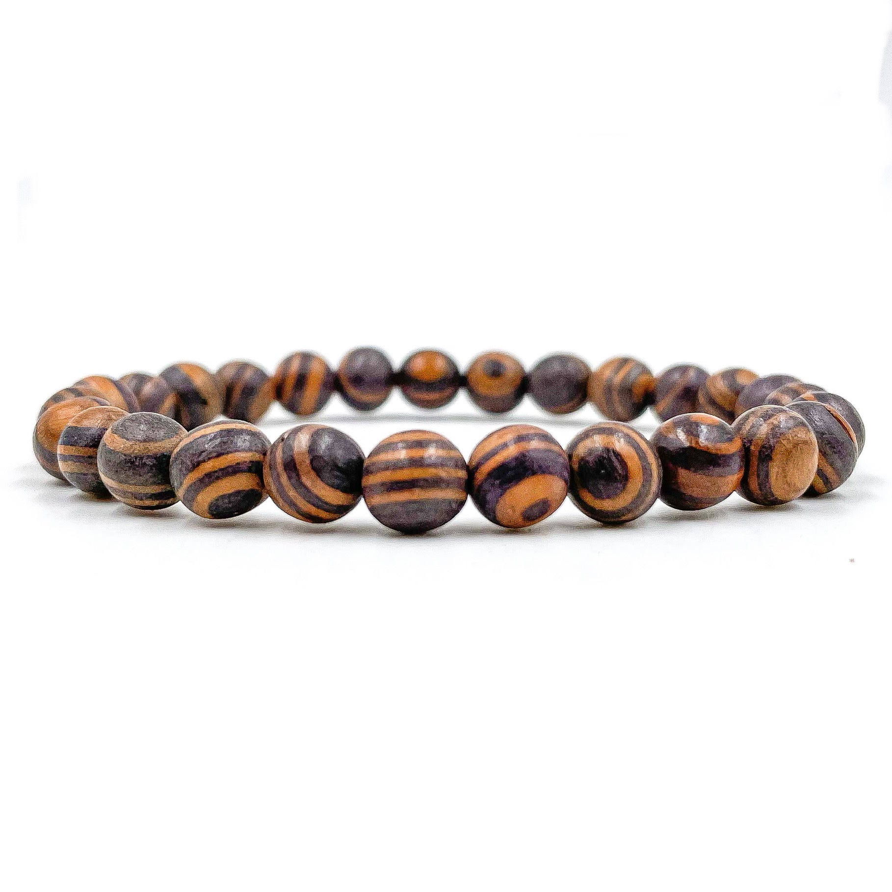 Union Zebra Rosewood Mala Beaded Bracelet Handmade Natural - Rosetta Creative Boutique